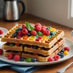 Gaufres arc-en-ciel à la framboise et au basilic : une recette facile et rapide pleine de couleurs