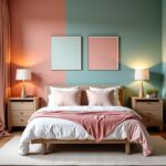 Idées originales pour peindre une chambre adulte en combinant deux couleurs